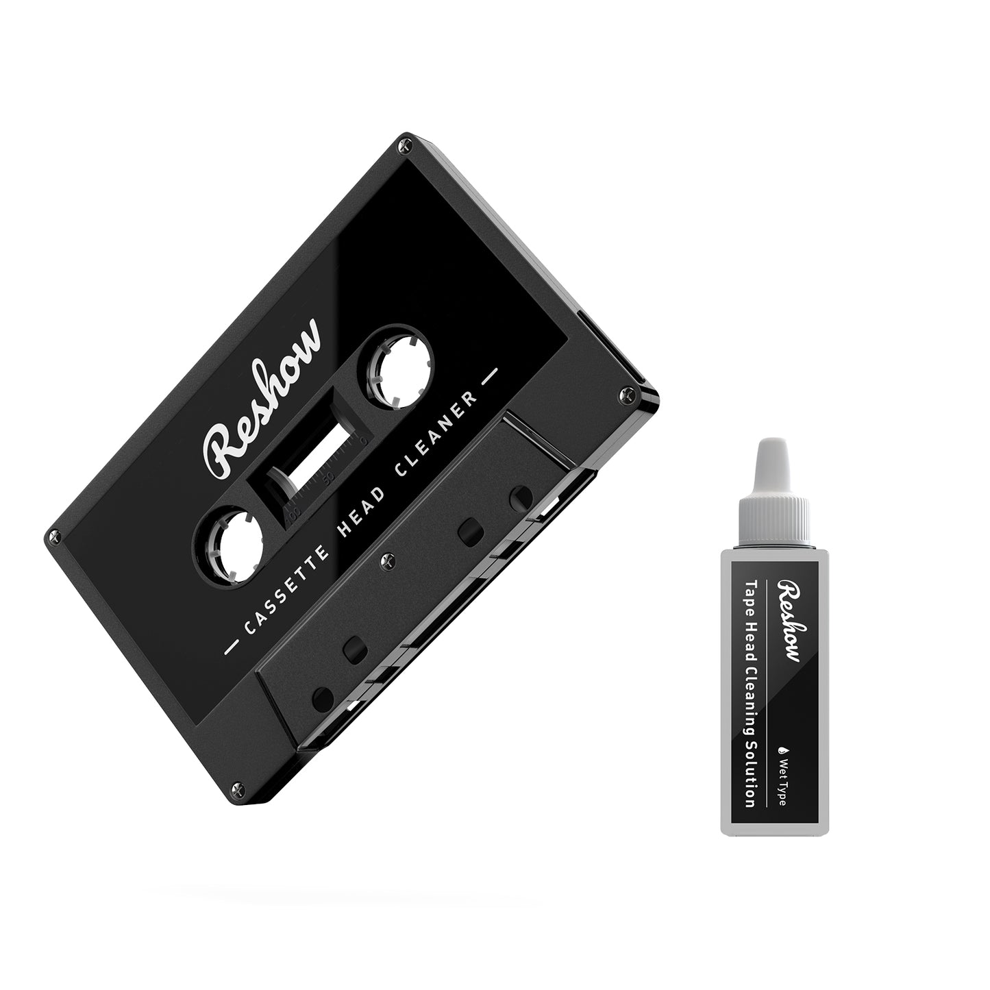 Reshow Audio Tape Cassette Head Cleaner with/ 1 Cleaning Fluids Care Wet Maintenance Kit for Cassette Tape Player/Boombox/Deck/Recorder (1 Bottles of Cleaning Fluid)