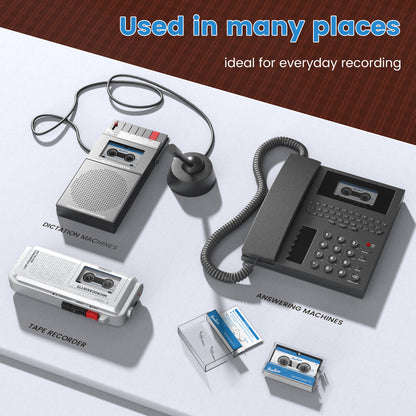 Reshow Blank Microcassette Recording Tapes 60-Min for Lectures & Seminars – 3-Pack