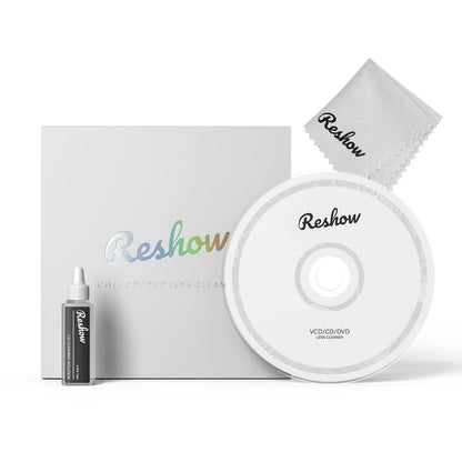 Reshow Laser Lens Disc Cleaner kit for CD & DVD Player Without Scratching The Optics - Included Microfiber Cloth, Cleaning Disc and Cleaning Solution (1 Bottles of Cleaning Fluid)