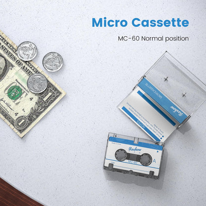 Reshow Dictating Microcassette - Micro Cassette Tapes Blank for Recording MC-60 Minutes Suited for Lectures and Seminars -3 Pack