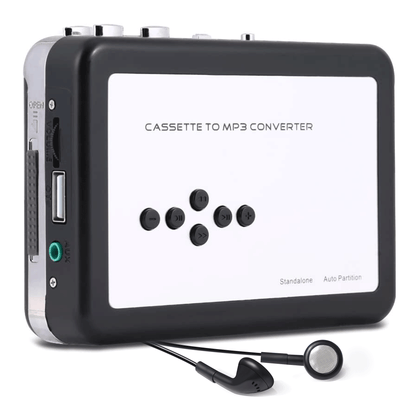 Reshow Portable Cassette Player, Best Overall Standalone USB Cassette to MP3 Converter, Audio Music Cassette Tape to Digital Converter Player (White)