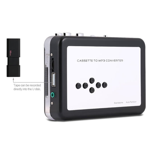 Reshow Portable Cassette Player USB to MP3 Converter, Tape Digital Converter, Built-in Speaker, White