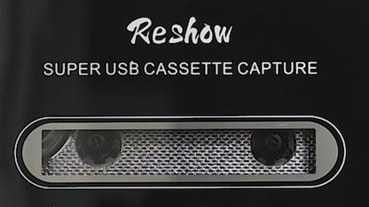 Reshow Cassette Player – Portable Tape Player Captures MP3 Audio Music via USB – Compatible with Laptops and Personal Computers – Convert Walkman Tape Cassettes to iPod Format (Black)